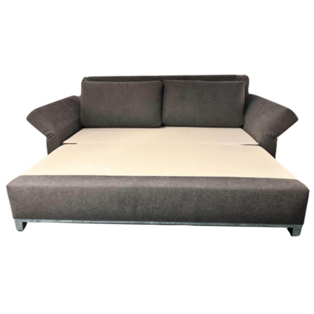 Signet - Schlafsofa Nick 160 Stoff Rocco Marsala Rot Gestell Massives Buchenholz Füße Chrombügel Mit Abklappbaren Armlehnen - 4