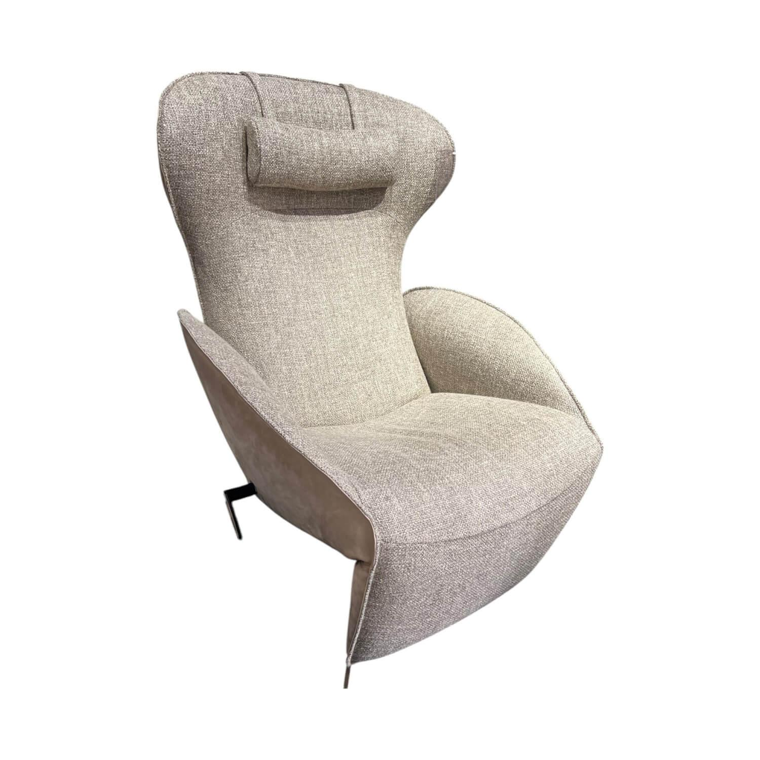 Jori - Relaxsessel Daydreamer Innen Stoff Depero 204 Creme Außen Leder Nubuck Cream Gestell Bronze Matt Lackiert Inklusive Kopfkissen - 1