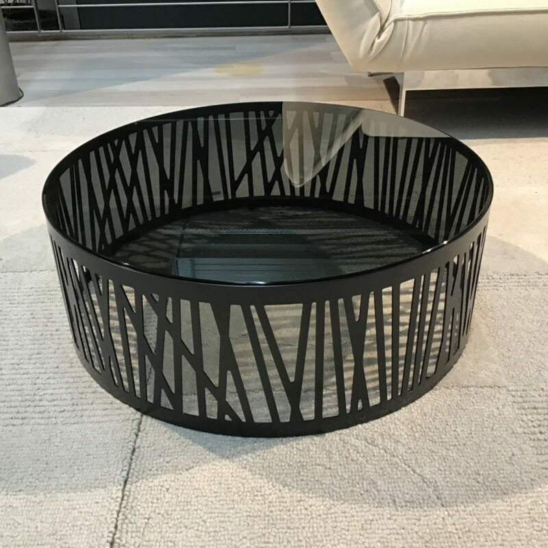 Rolf Benz - Couchtisch 8330 207 Tischplatte Parsolglas Grau Gestell Metall RAL 9017 Verkehrsschwarz Lackiert - 4