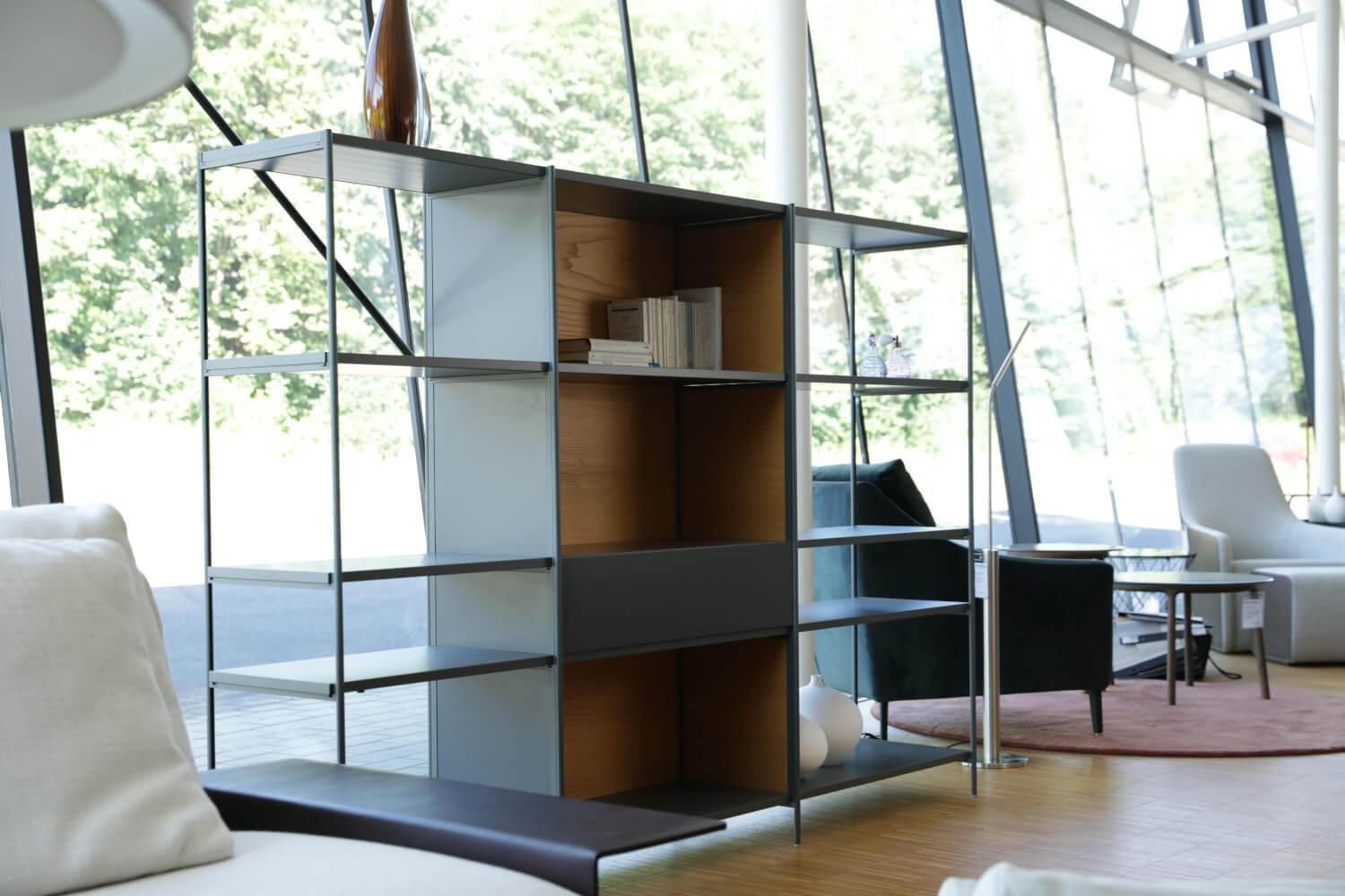 Extendo - Regal XY Aluminium Pulverlackiert Anthrazit Rück- Und Seitenwände Holz Y32 Kastanie - 4