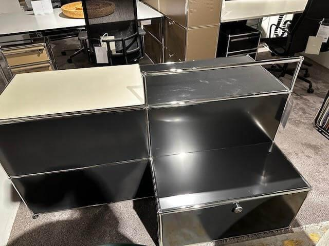 USM Haller - Schreibtisch Graphitschwarz Mit Sitzbank Und INOS Kastensystem - 5