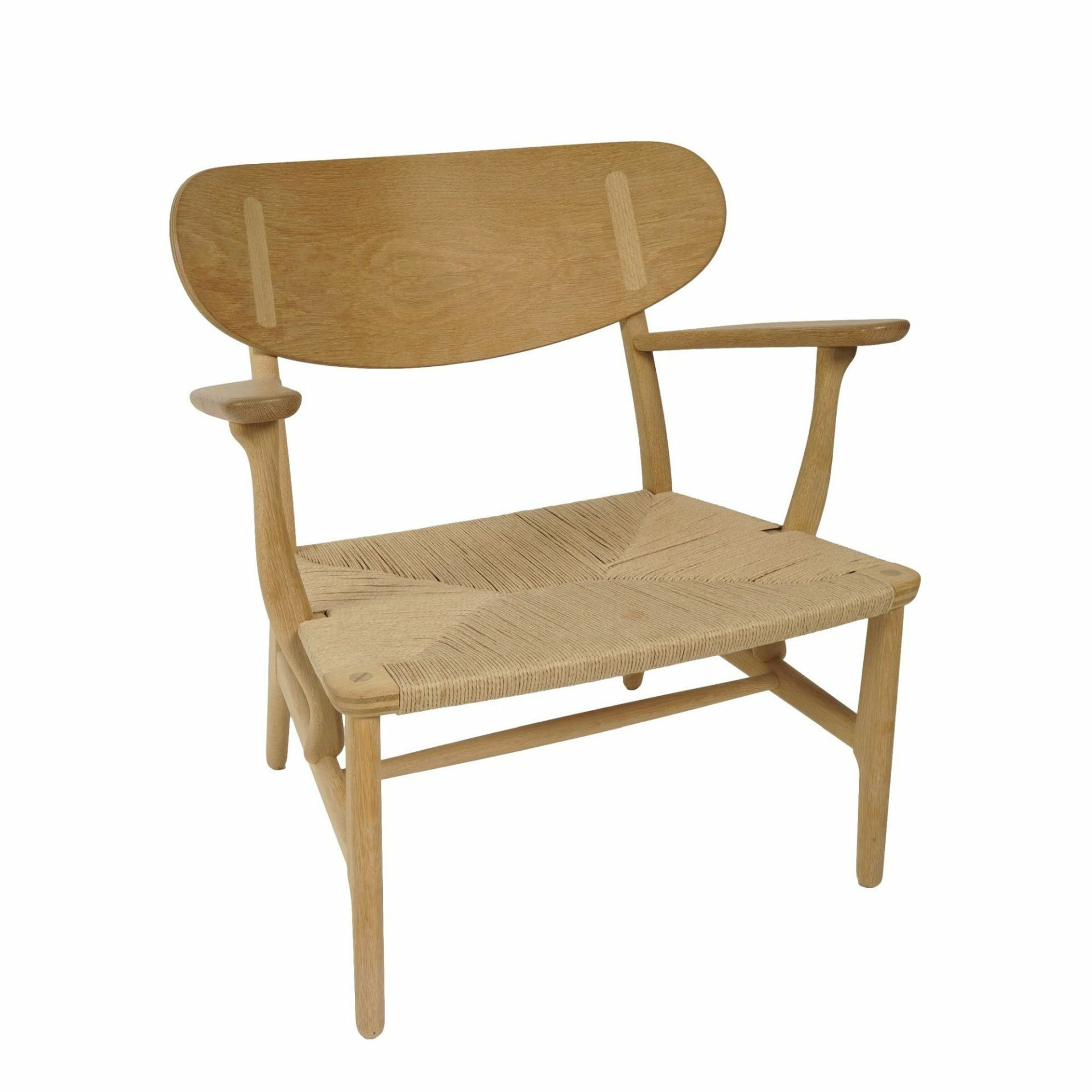Carl Hansen & Søn - Lounge Chair CH22 Gestell Eiche Geseift Sitz Geflecht Papiergarn Natur - 3