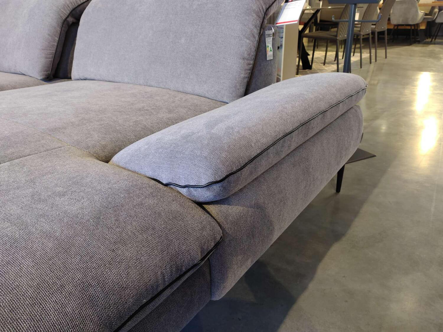 W. Schillig - Eckgarnitur 15450 Stoff R6694 Grey Grau Füße Metall Schwarz M99 - 6