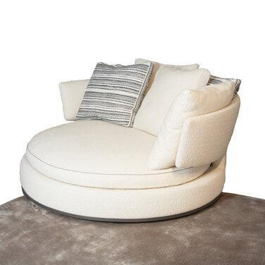 B&B Italia - Sofainsel Amoenus Soft Stoff Liveri Weiß Gestell Nickel Bronzefarben Lackiert - 5