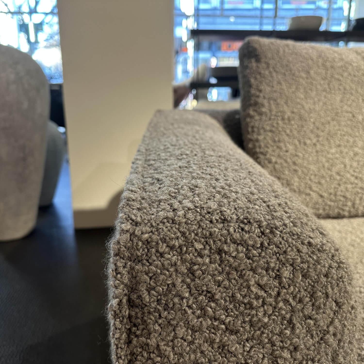 COR - Ecksofa 148010 Mell Lounge Stoff 14002 Hellgrau Grau Metallgestell Schwarz Mit Rückenkissen - 7