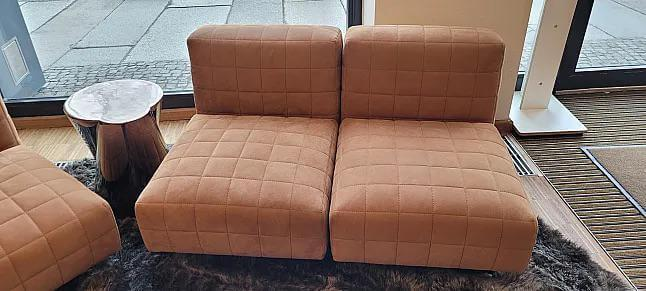 Minotti - Garnitur Twiggy Leder Nabuk 12 Curry Braun Orange Gestell Metall Black Coffee Braun Lackiert - 5