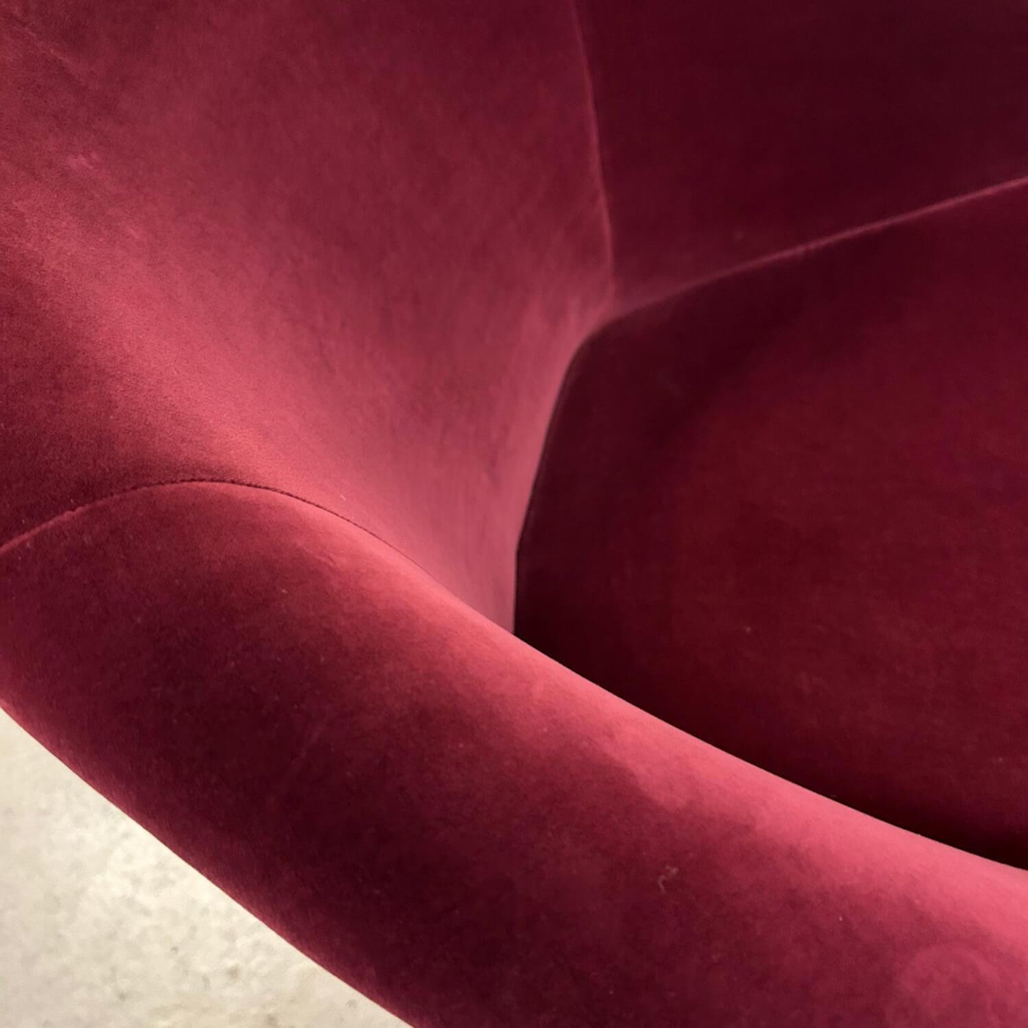 Walter Knoll - Sessel 369 10 Stoff Harald 582 Red Grape Rot Gestell Stahl Matt Schwarz Pulverbeschichtet Mit Filzgleitern - 6