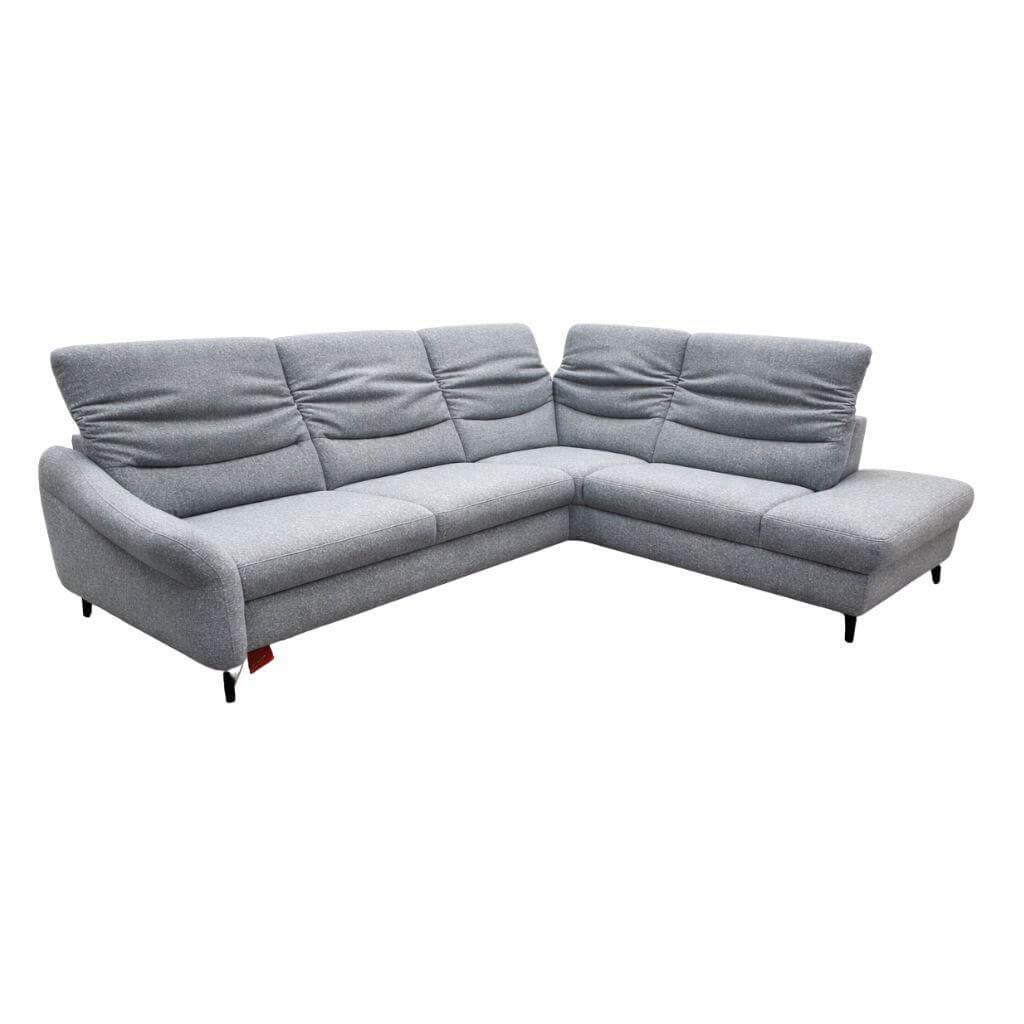 Mondo - Ecksofa 1592 Stoff 10 Bahama Niagara Grau Gestell Metallfüße Anthrazit - 1