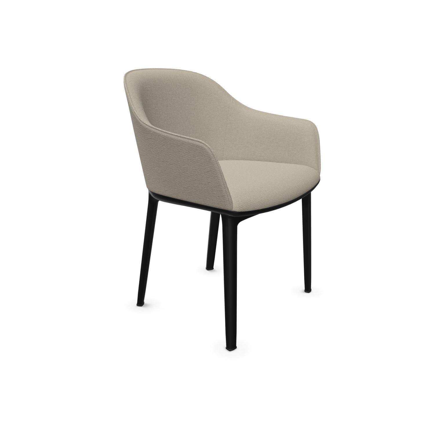 Stuhl Softshell Chair Bezug Warmgrey Elfenbein Beige Gestell Kunststoff Basic Dark 30 Schwarz