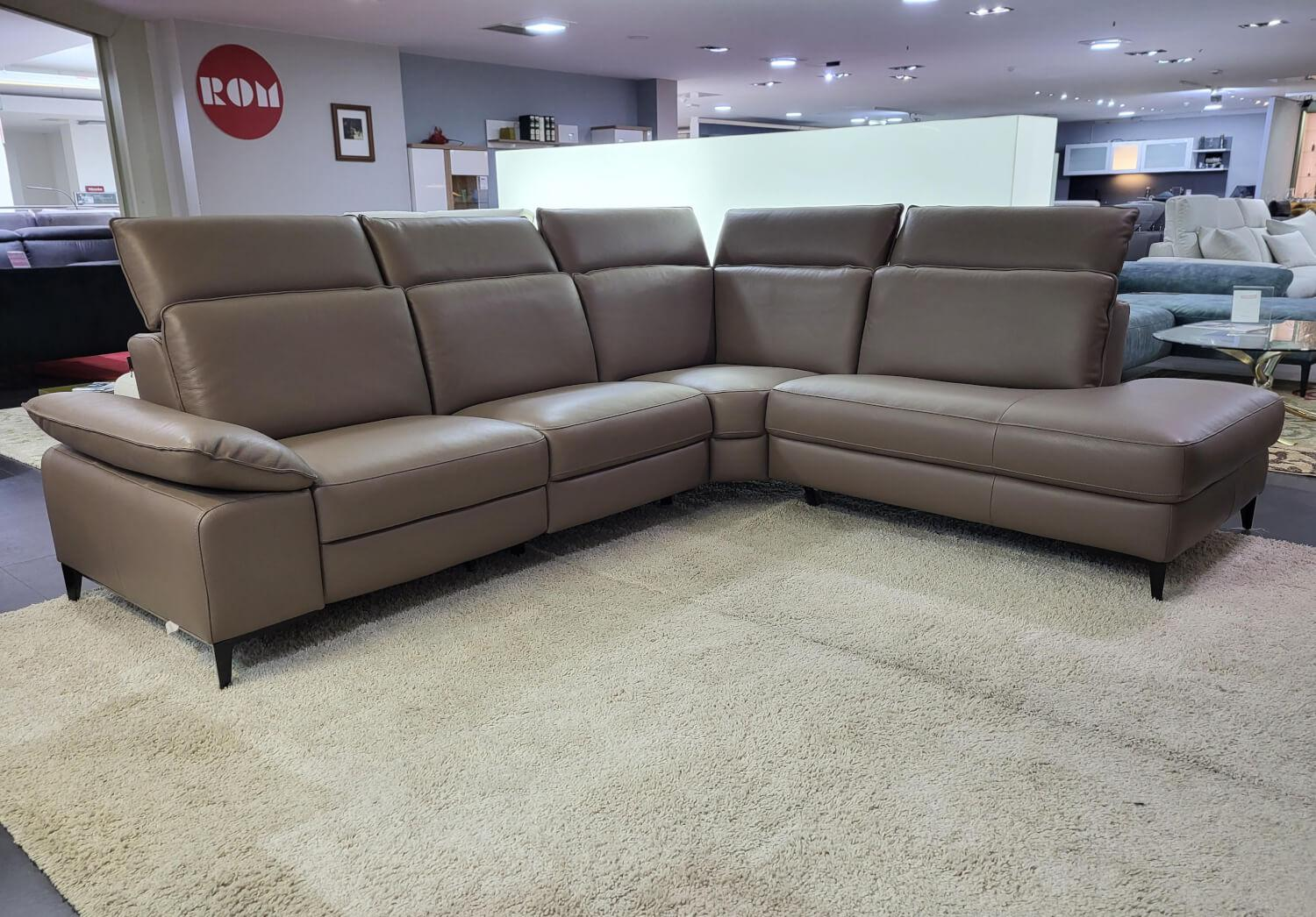 Rom - Ecksofa Columbia Stoff Montana Taupe mit elektrischer Relaxfunktion - 4