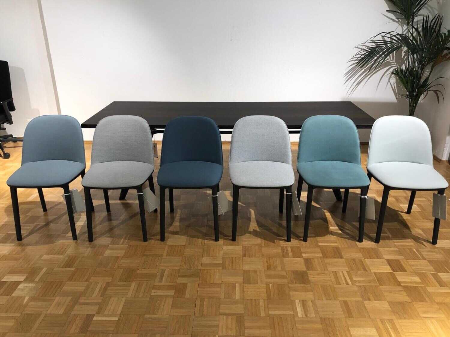 Vitra - Esstischgruppe Tisch EM Table Jean Prouvé mit 6 Softshell Side Chairs - 14