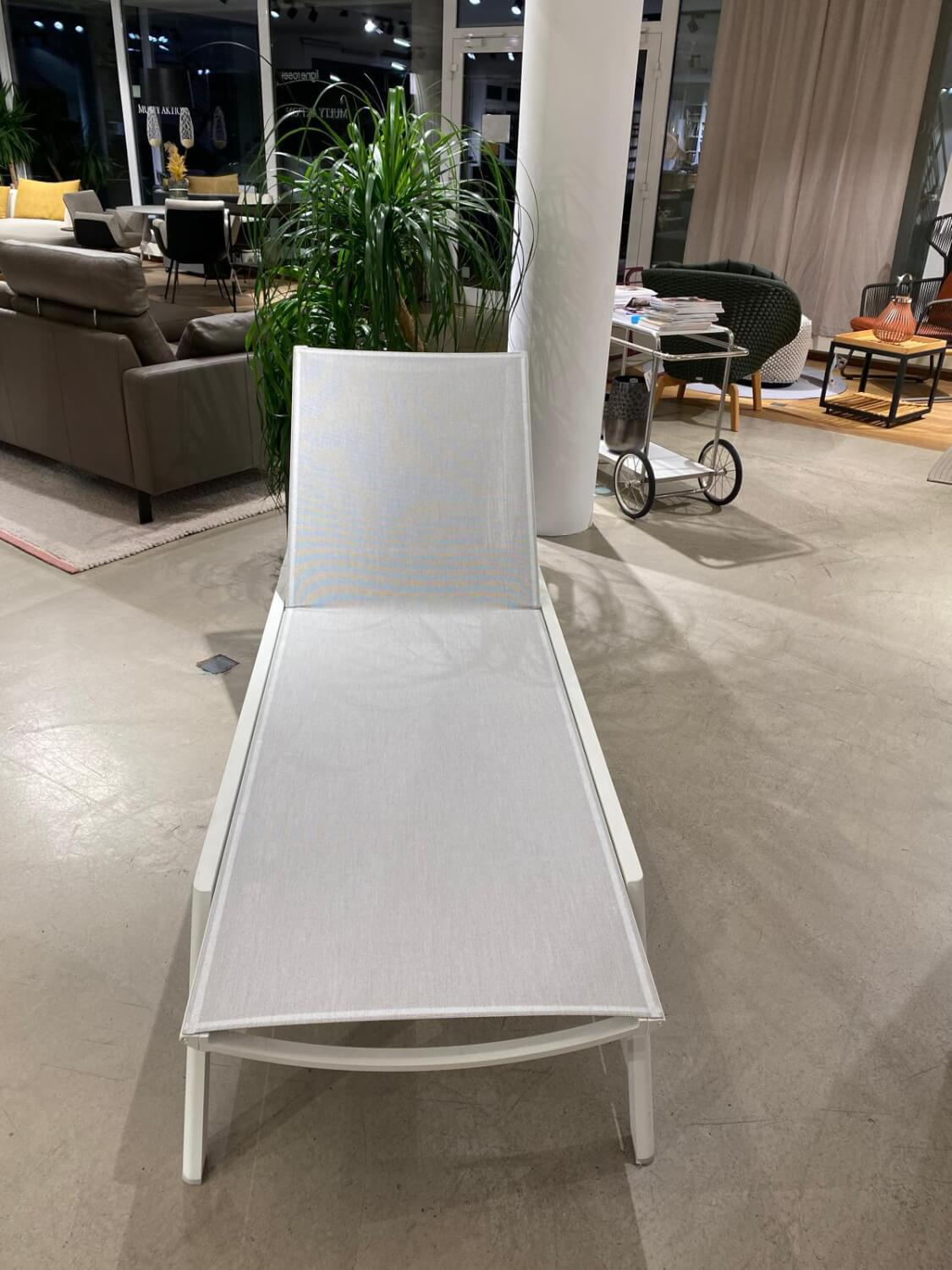 Weishäupl - Sonnenliege Minu Basic Stoff Panama Cloud Hellgrau Meliert Aluminium Weiß - 3