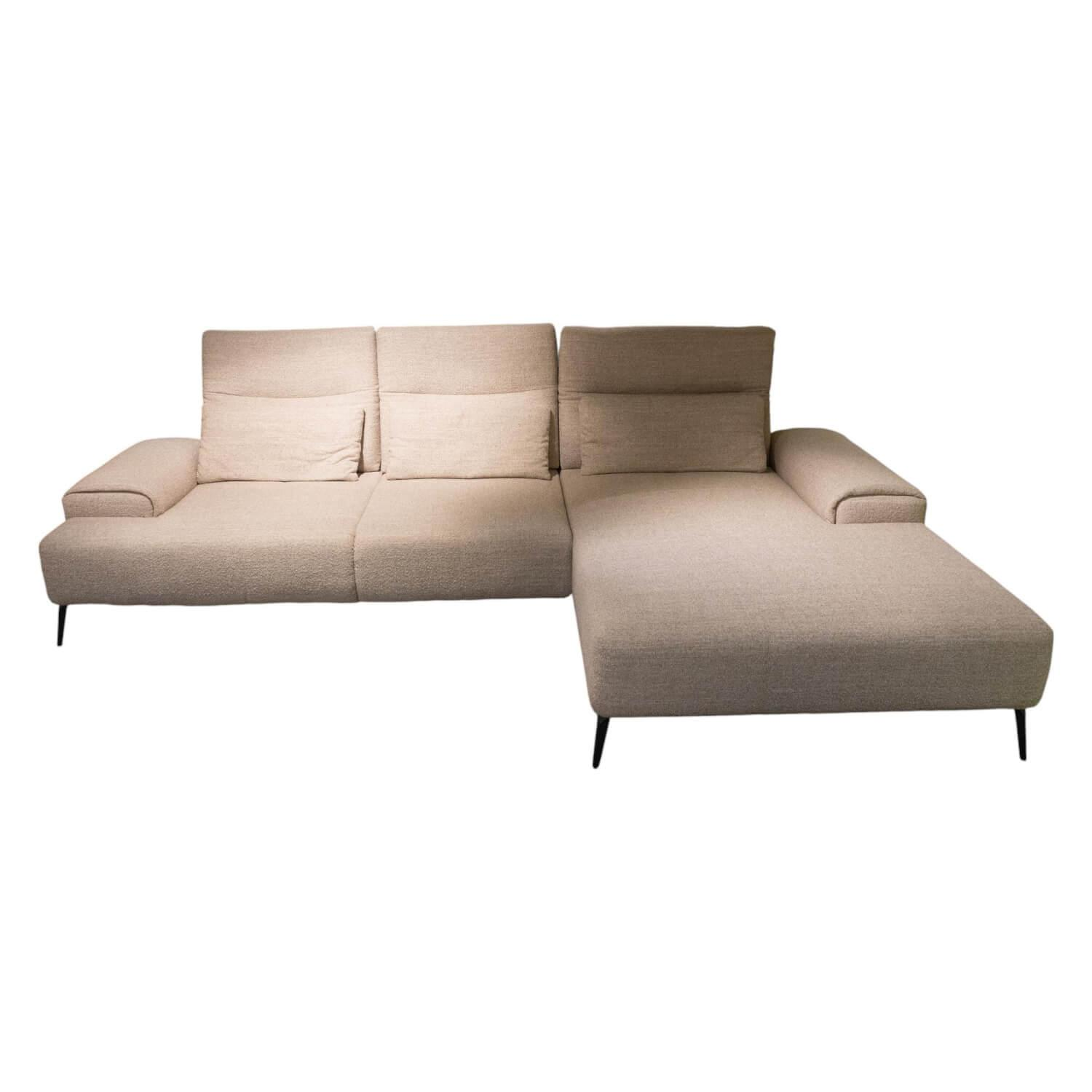 W. Schillig - Ecksofa Caroline Stoff V8848 Sand Beige Füße Metall Schwarz Inklusive Kissen - 1