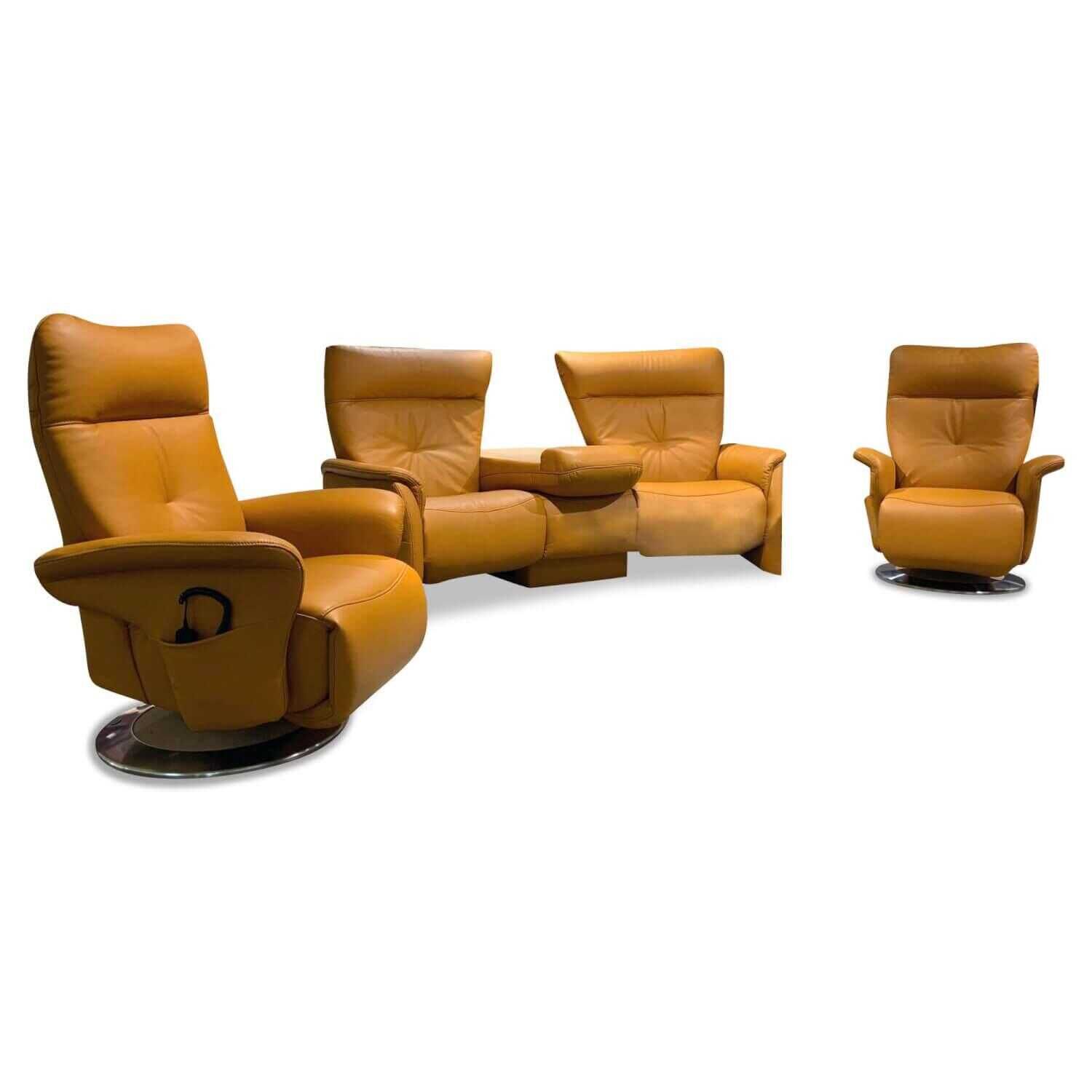 himolla-garnitur-comfortmaster-trapez-sofa-4525-2-sessel-7503-leder-24-longru-safran-82eb92ffe214 himolla - Garnitur Comfortmaster Trapez-Sofa 4525 2 Sessel 7503 Leder 24 Longru Safran - 1
