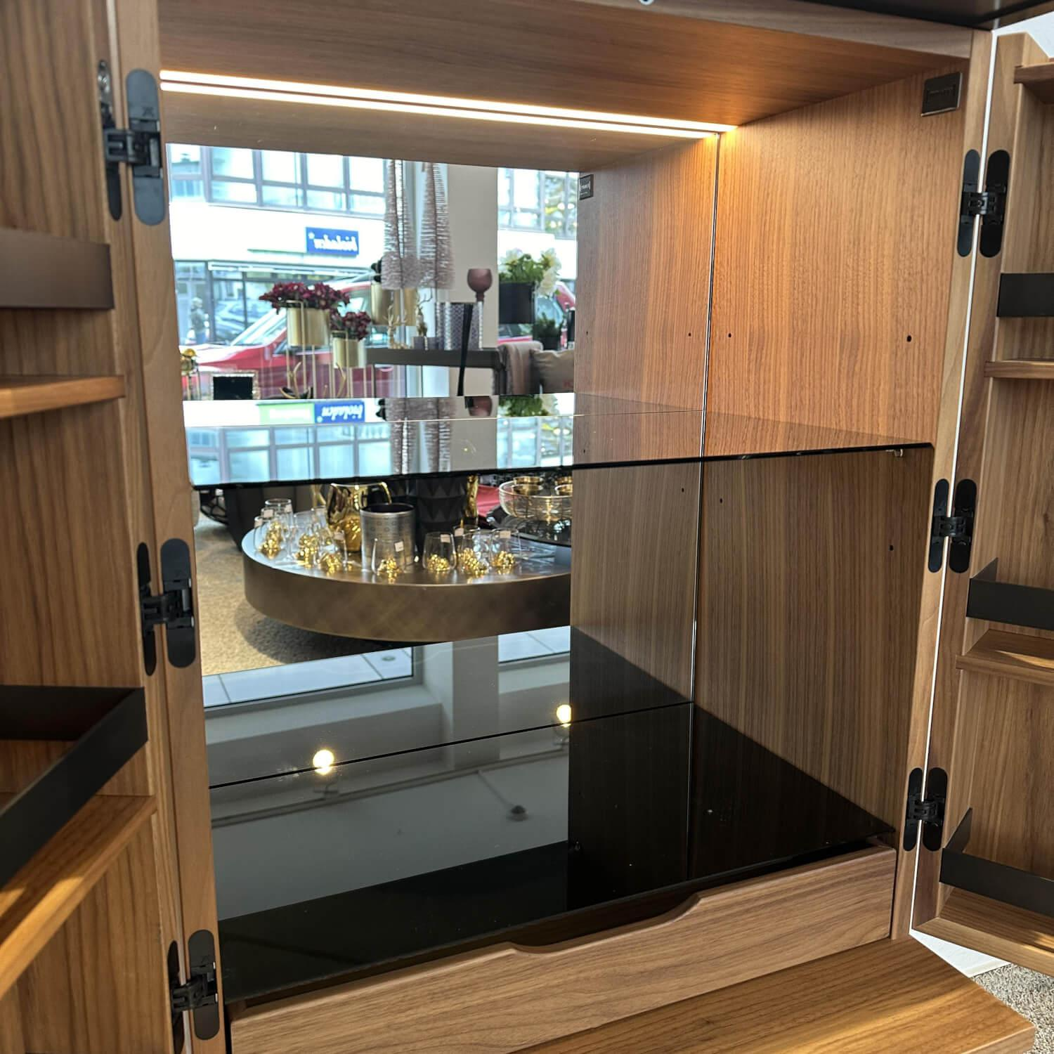 More - Barschrank Harri Nussbaum Massiv Gestell Metall Anthrazit Inklusive Led Beleuchtung - 9