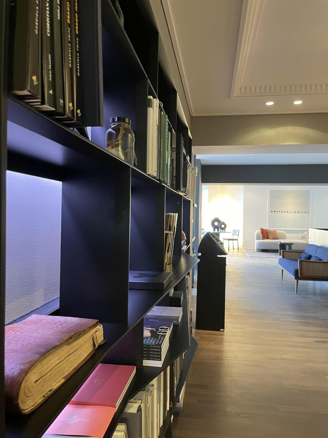 B&B Italia - Bücherregal Flat C Aluminium Fließgepresst Nero 3764E Schwarz Satiniert Paneele Spanholz - 7