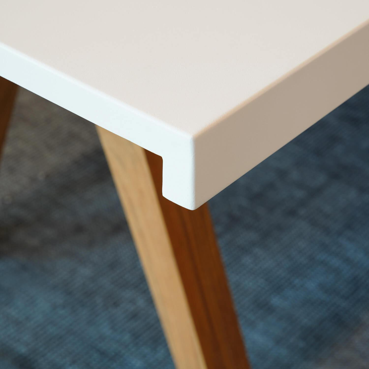 Kettal - Tisch Vieques Mesa Platte Aluminium Bone 678 Weiß Füße Teakholz - 6