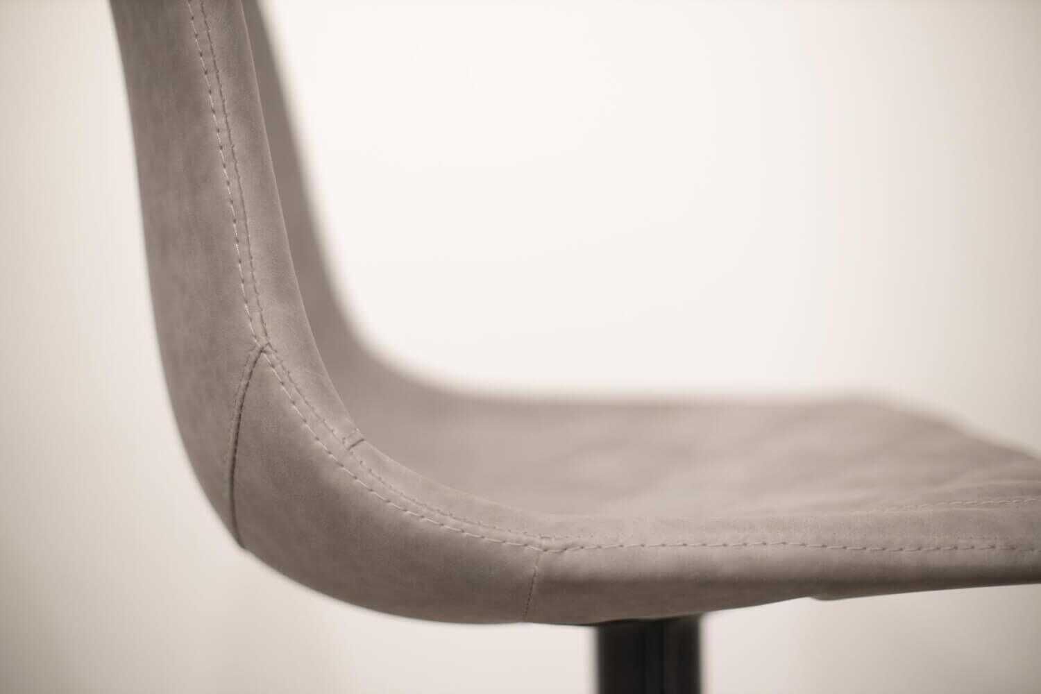 Mayer - Barhocker My Toby Leder Lichtgrau Metall Grau Pulverbeschichtet - 3