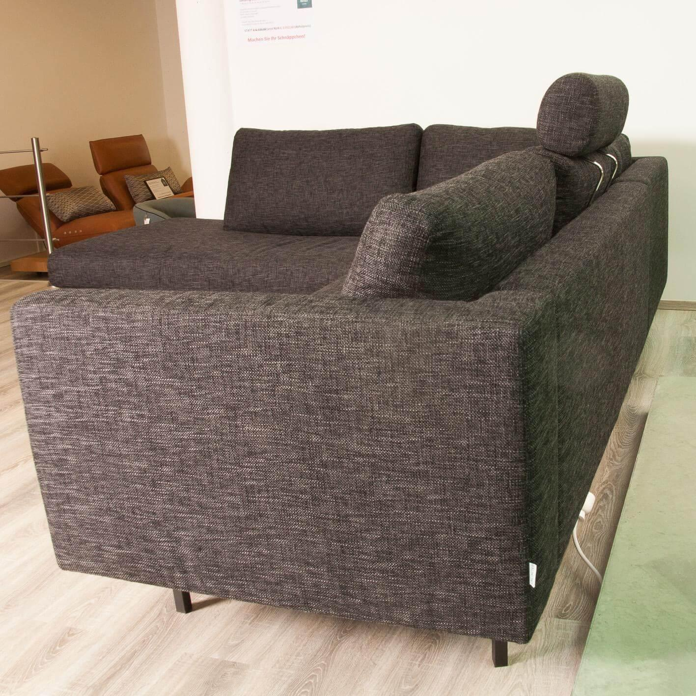 Eigene Herstellung - Unlimited Sofa Unlimited 6 Bezug Stoff Troy 134/99 Dunkel Grau Fuß Metall Schwarz - 2