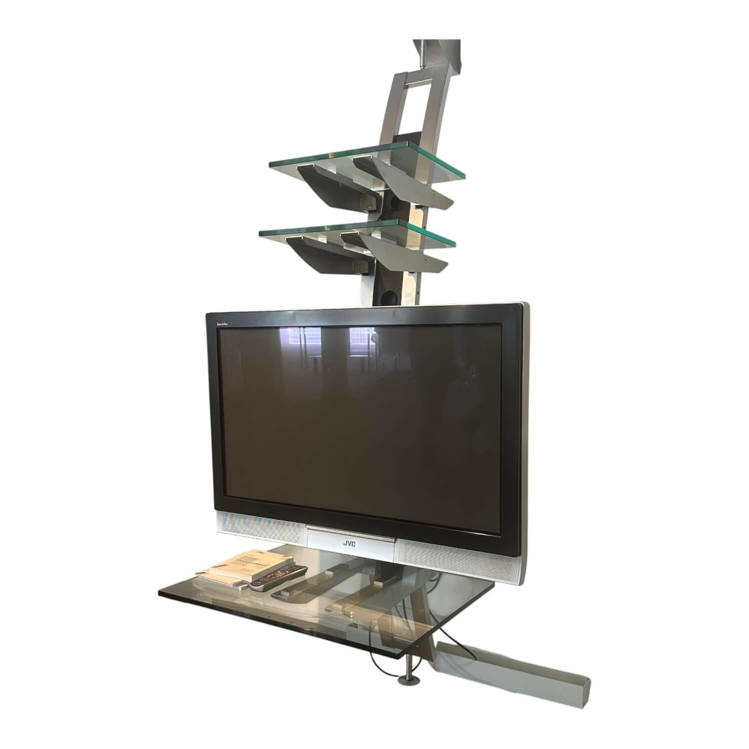 Bacher - Hifi TV Regal Dendera 2009 K15 Kristallglas Mit Metall Silber Drehbar Und Elektrisch Verstellbar - 1