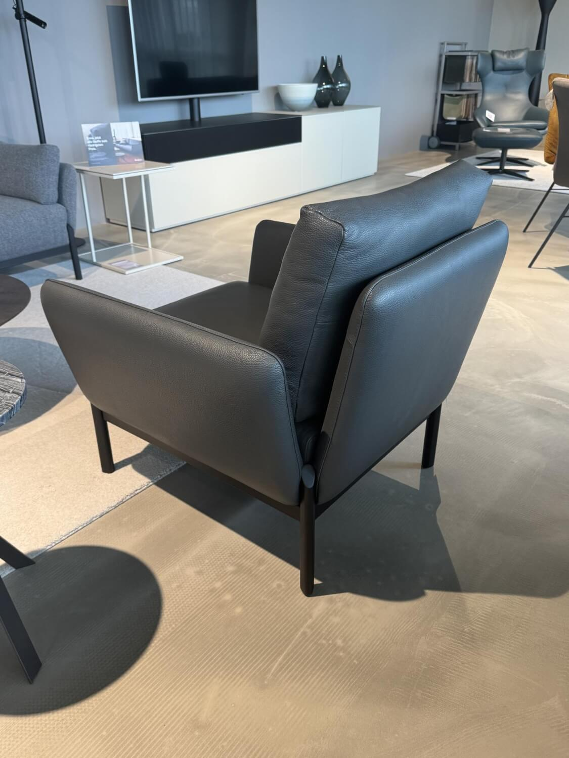 Leolux - Sessel Enna Leder Senso 3906 Ombra Grau Gestell Epoxy Granite Matt Anthrazit - 9