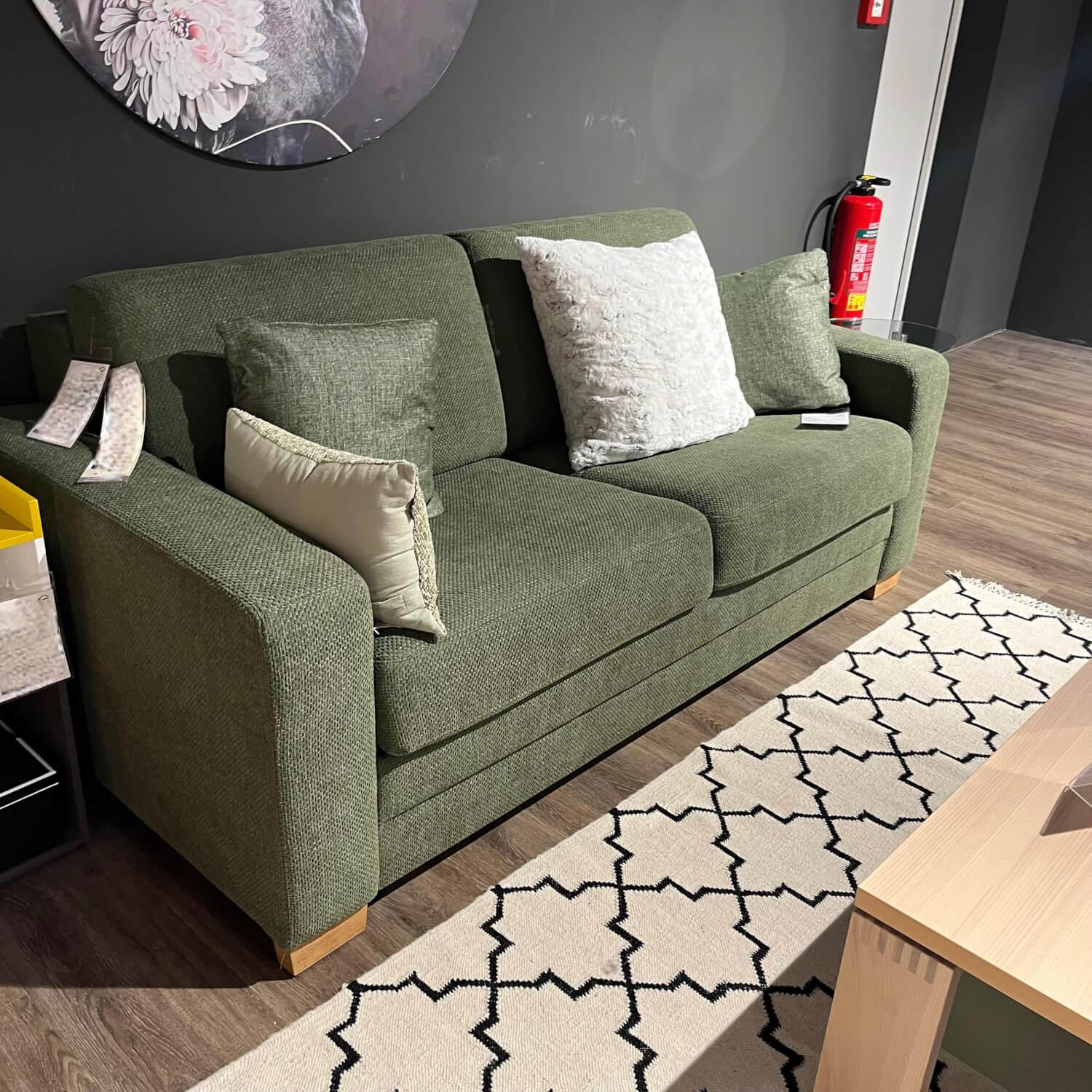 Natura - Sofa Bed Lakeville 1 Fabric PG 4 Green Feet Natural Oak Brown Without Mattress And Cushions - 2