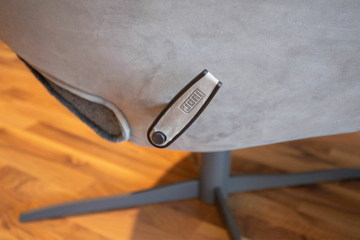 Jori - Relaxsessel Daydreamer Außen Leder Nubuk Grau Innen Stoff Mumble Grau - 5