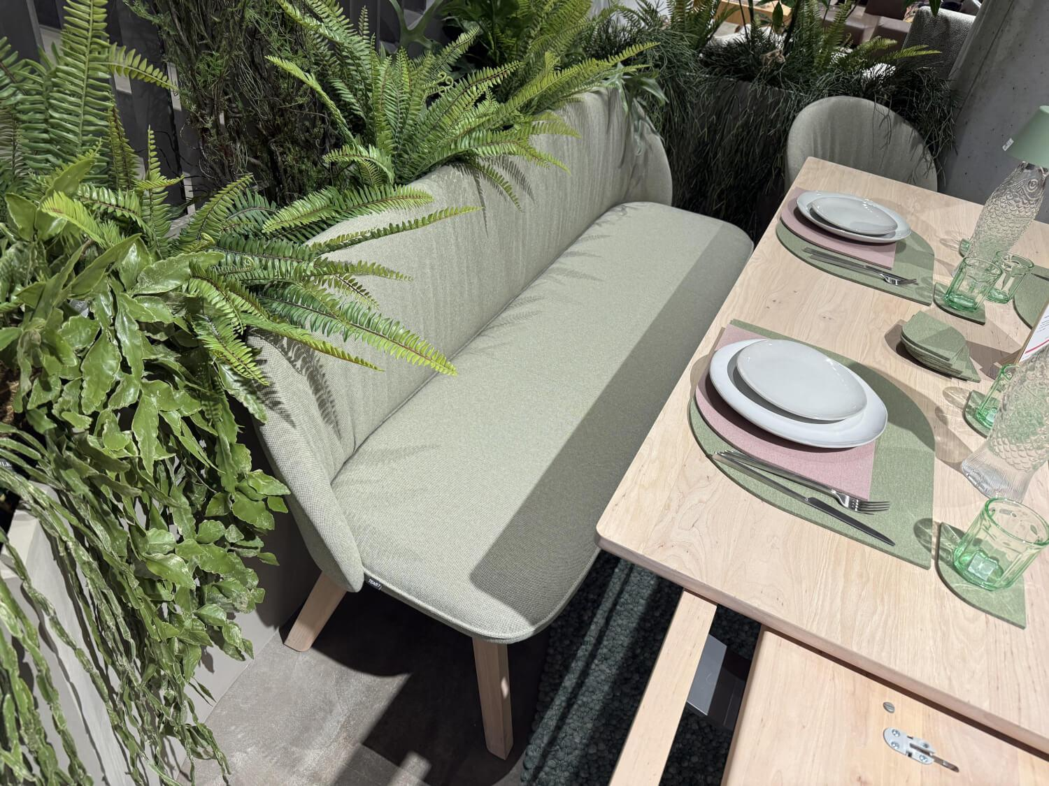 Team 7 - Essgruppe Taso Und Flor Erle Weißgeölt Stoff Jet 9703 Grün - 4