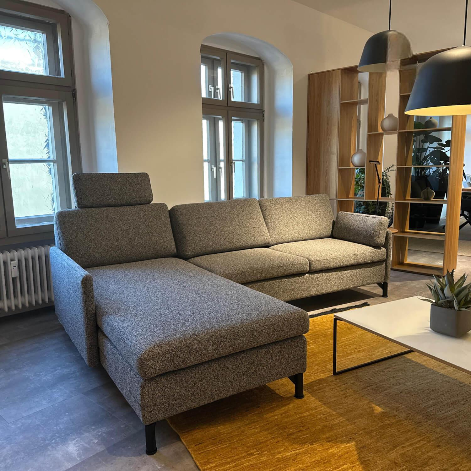 Brühl - Polstergruppe Stoff 4403 95 Anthrazit Grau Gestell Metall Schwebend Rund Schwarz Armteil Abklappbar - 6