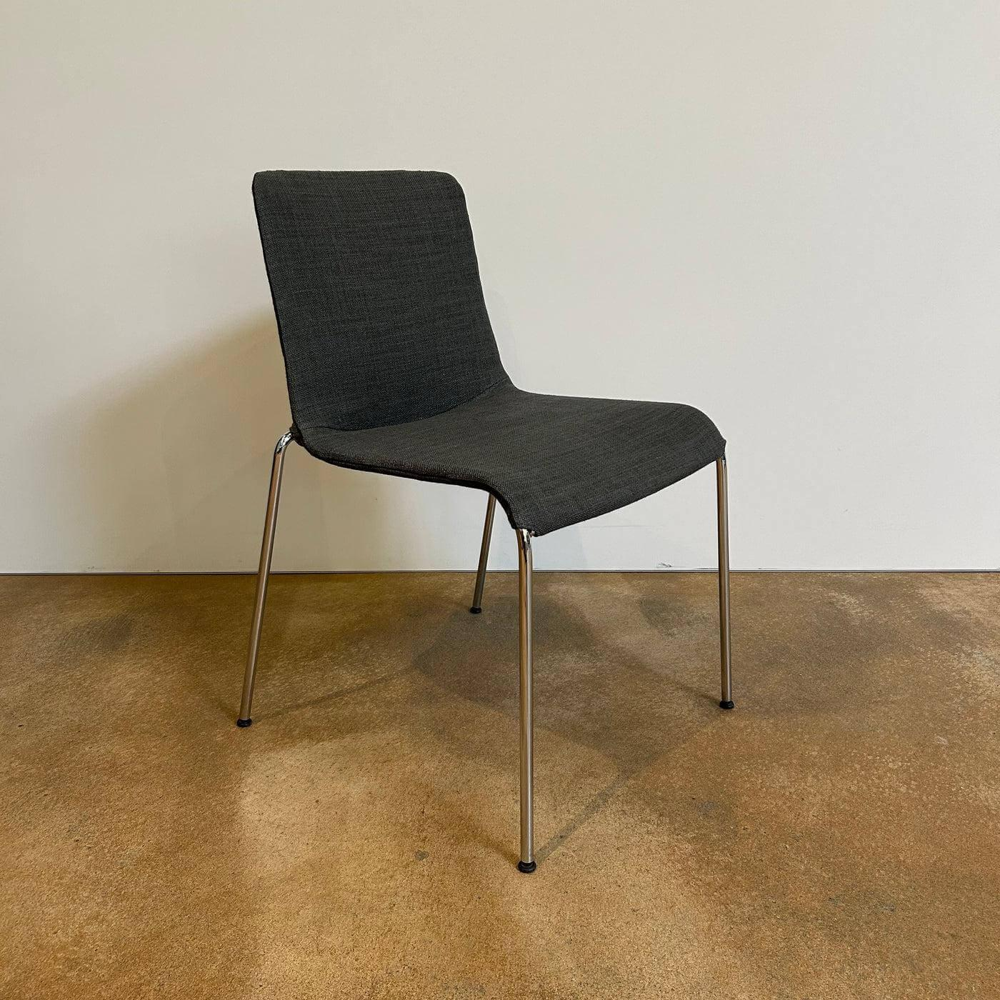 Walter Knoll - 6er Set Stuhl Liz 1300 Stoff Bora Slate Grau Gestell Hochglanz Verchromt Stapelbar Mit Kunststoffgleitern - 9