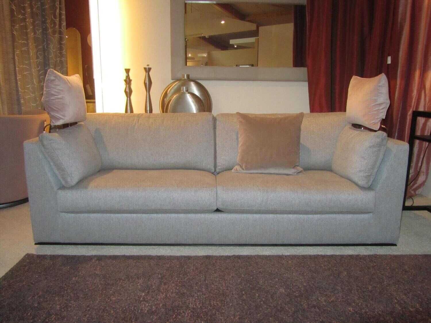 Bielefelder Werkstätten - Sofa Inspiration Stoff Gr. T Noah BW1744-292 Beige Grau mit Hocker und Kissen - 8