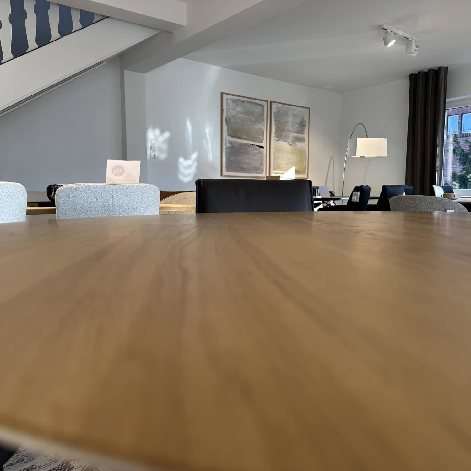 Koinor - Essgruppe Essay Platte Eiche Astig Natur Lack Bezug Innen Leder B Bull Moretto Braun Außen Stoff Loden 29 Braun - 8