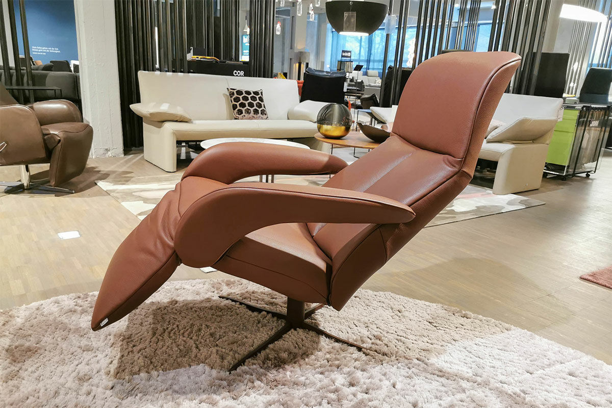 Jori - Relaxsessel Symphony Mono-Move Medi Leder Celia Oro Burgundy Dunkelrot - 4