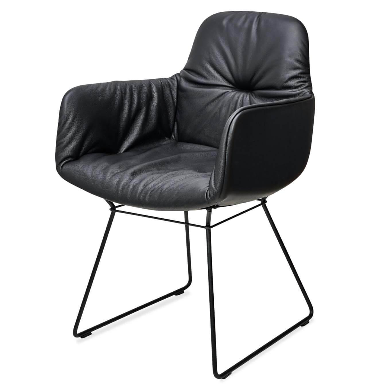 Freifrau - Stuhl Leya Armchair High Leder Sahara (verschiedene Lederfarben möglich) - 1