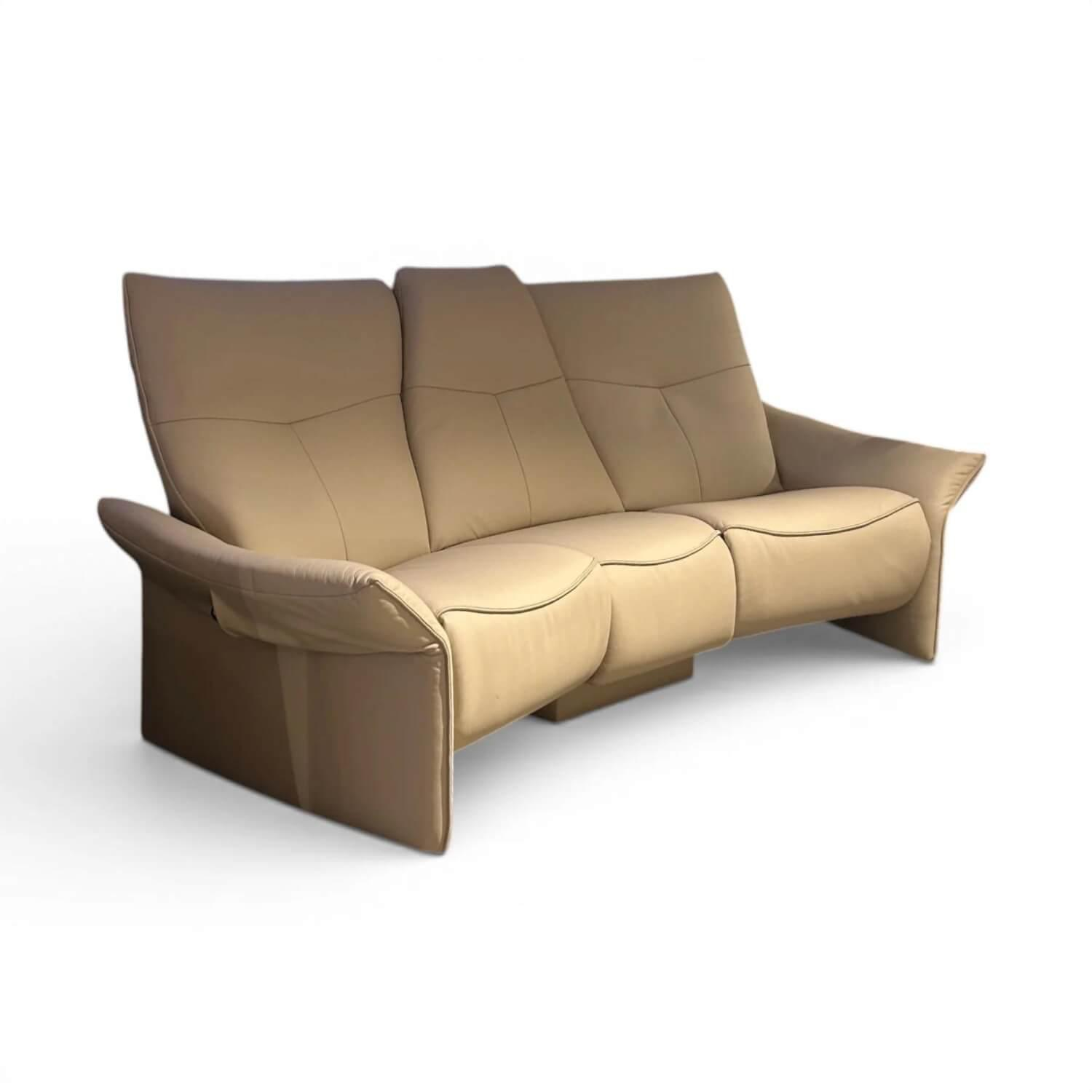 himolla - Sofa 4934 Cumuly Trapezsofa Leder Longlife Rustika Nebel Beige Mit Relaxfunktion Und Ablage - 3