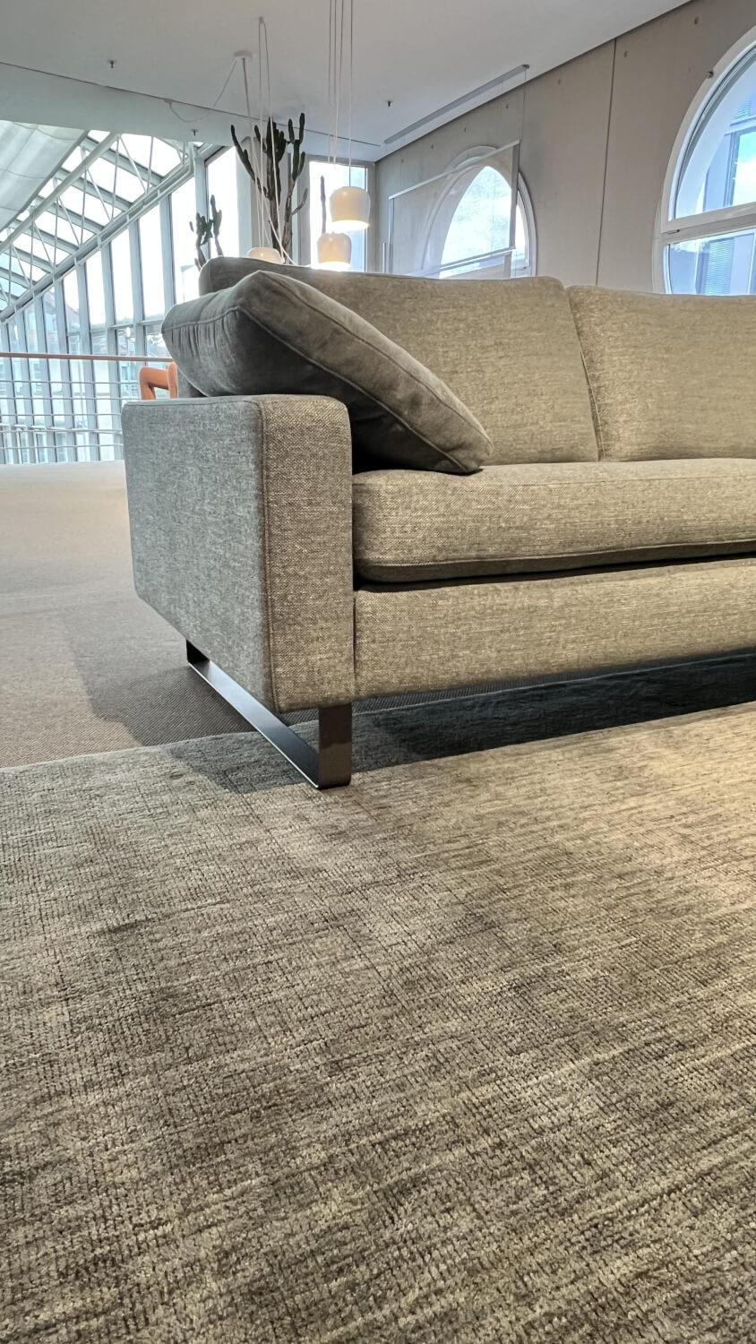 COR - Ecksofa Conseta Stoff 8156 Mint Grau Grün Füße Metallkufen Platin Feinstruktur - 4
