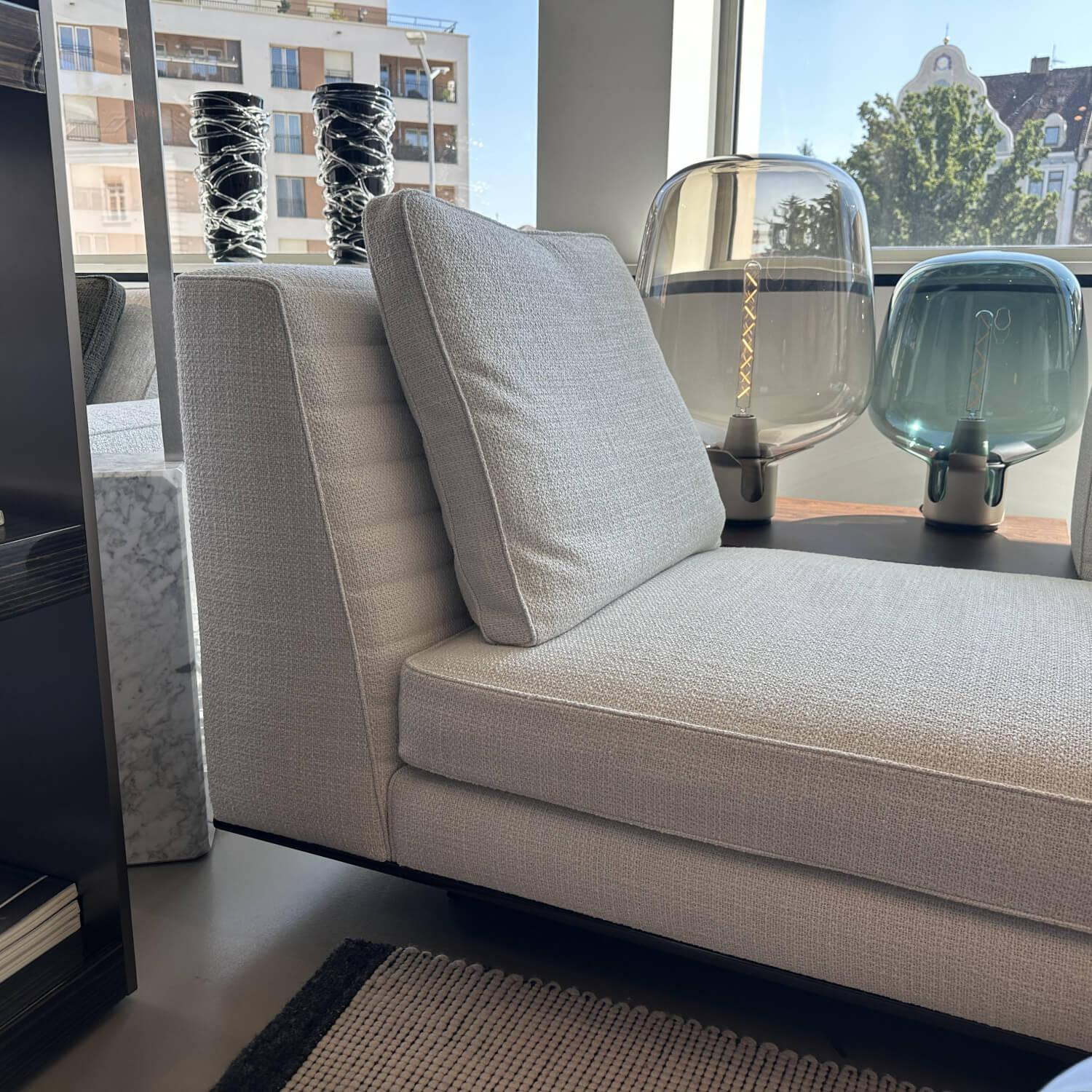 Minotti - Polstergruppe Roger Suite Stoff Natte 01 Bianco Beige Grau Inklusive Kissen - 9