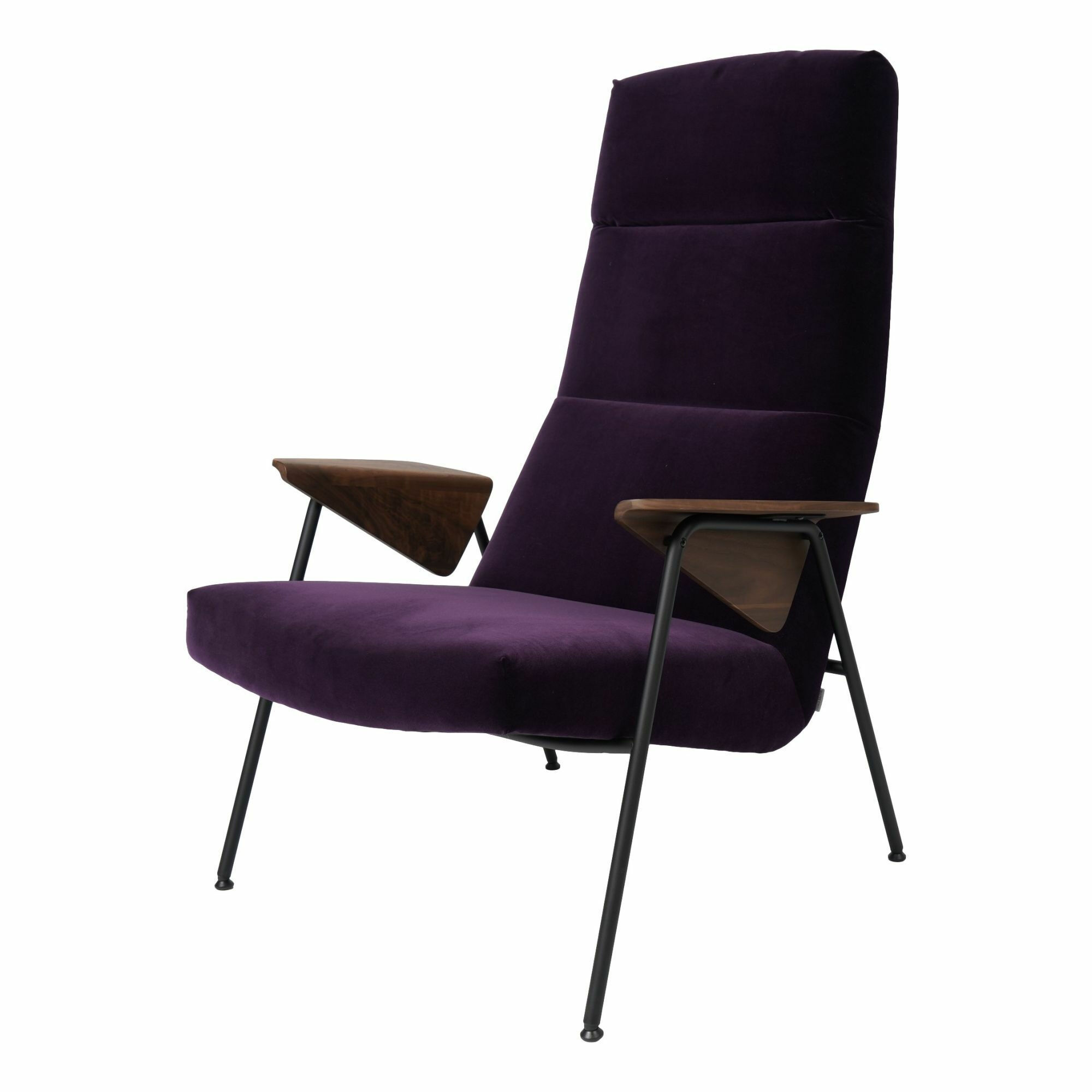Walter Knoll - Sessel Votteler Stoff Harald 2 Aubergine Nussbaum Geölt - 1