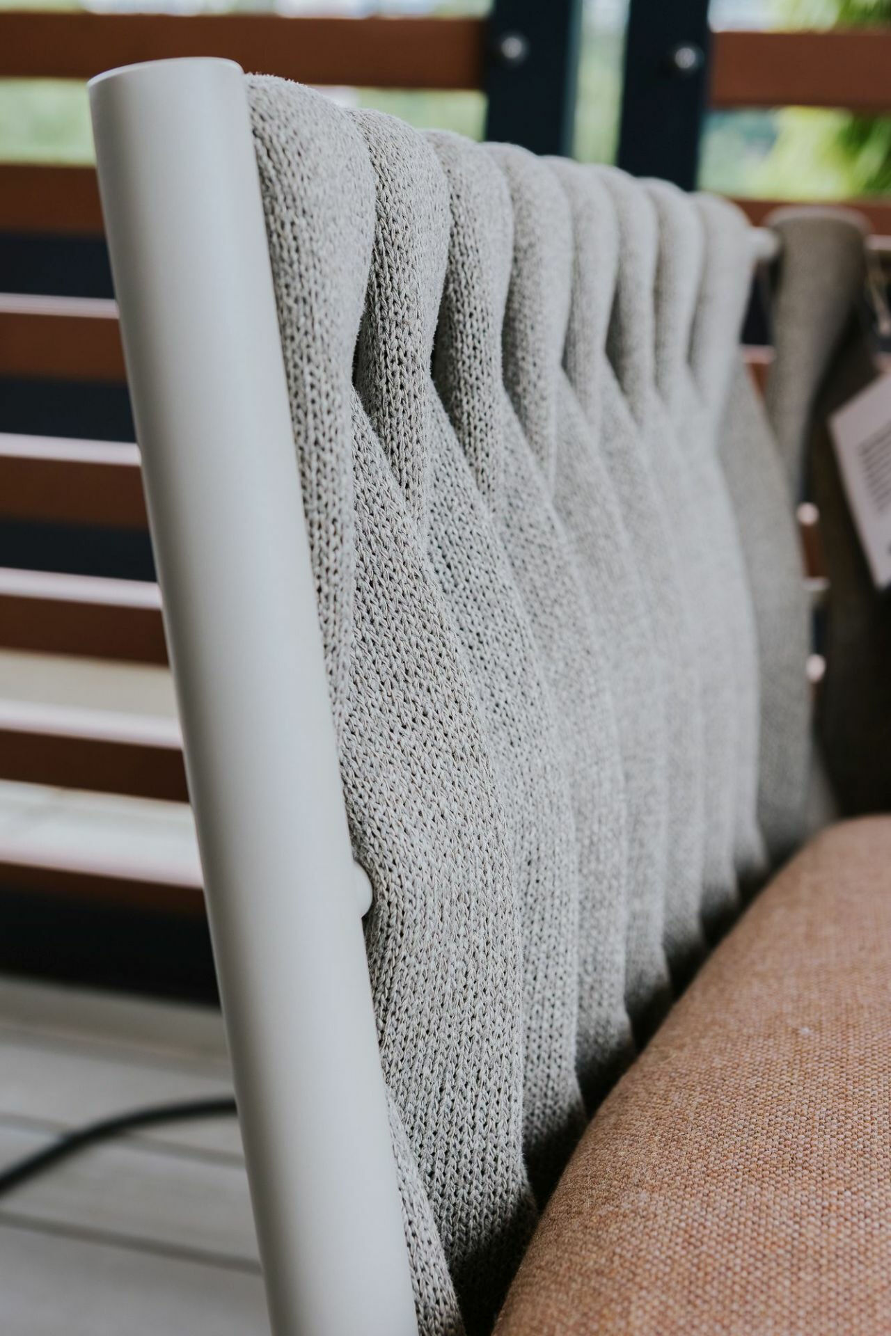 Tribù - Sofa Tosca Stoff Mushroom E103 Rot Braun Bespannung Tricord Und Textilene Linen 10 Grau Gestell Stahl Grau Pulverbeschichtet - 3