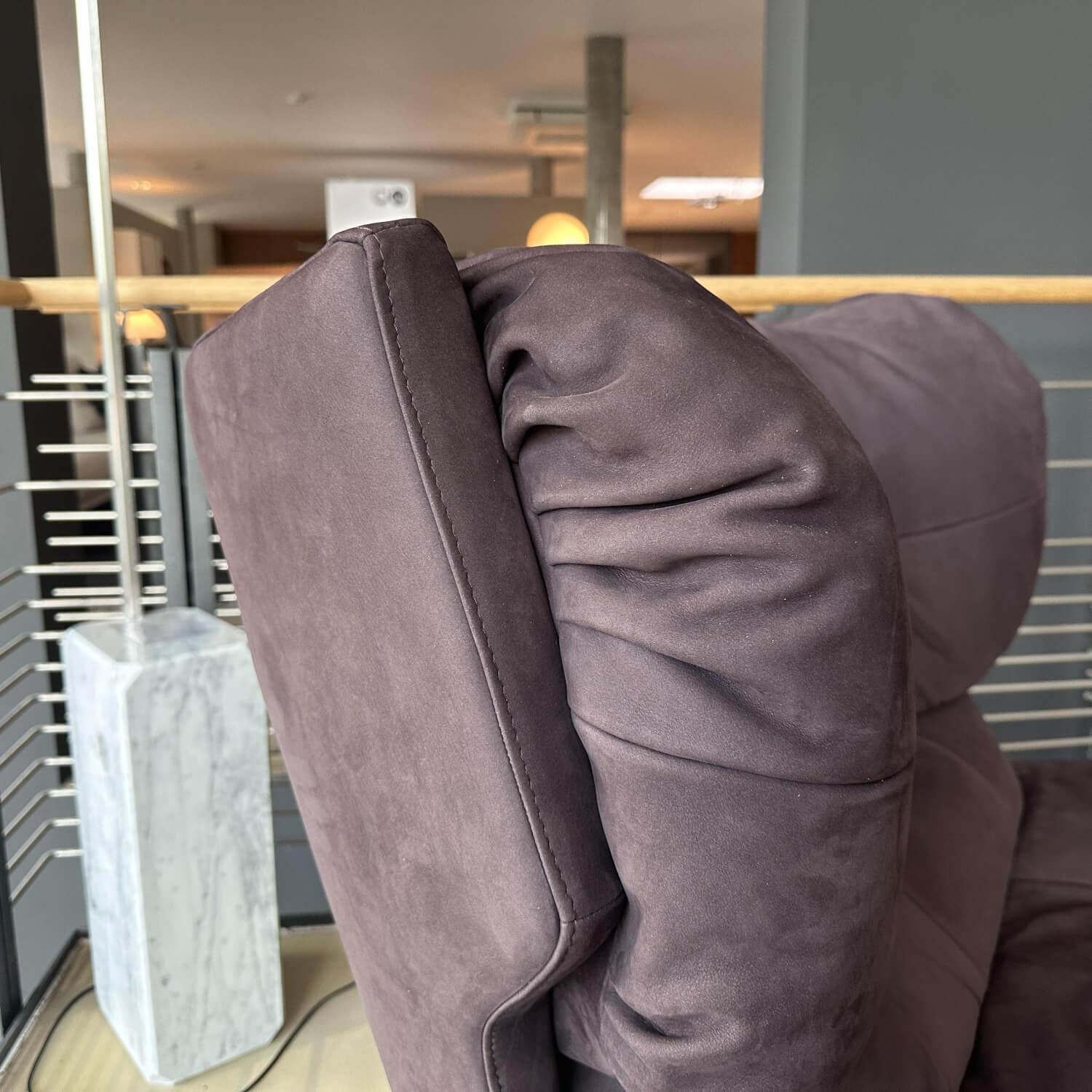 Baxter - Sessel Milano Bergere Leder Kashmir Prune Violett Fuß Metall Schwarz Matt Lackiert - 5