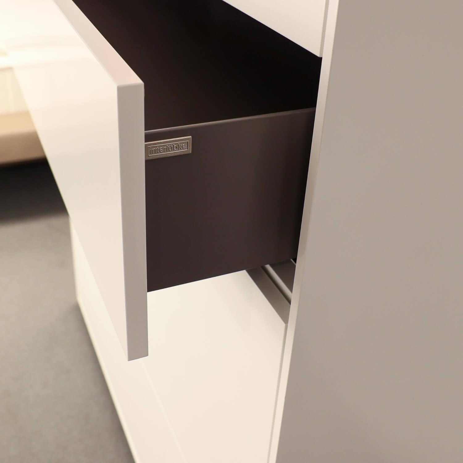 Interlübke - Sideboard Cube Fine Lack Matt Schneeweiß M03 Stehend Auf Füßen - 6