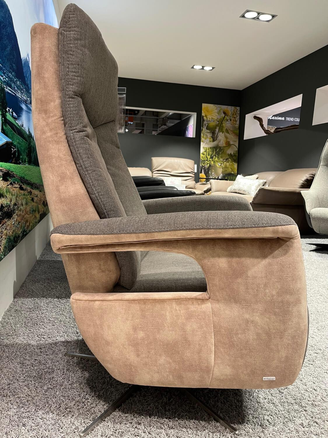 Activineo - Drehsessel Baccara Stoff Innen Klara 12 Taupe Grau Aussen 5 Ispra 10 Liver Rosa Gestell Metall - 4