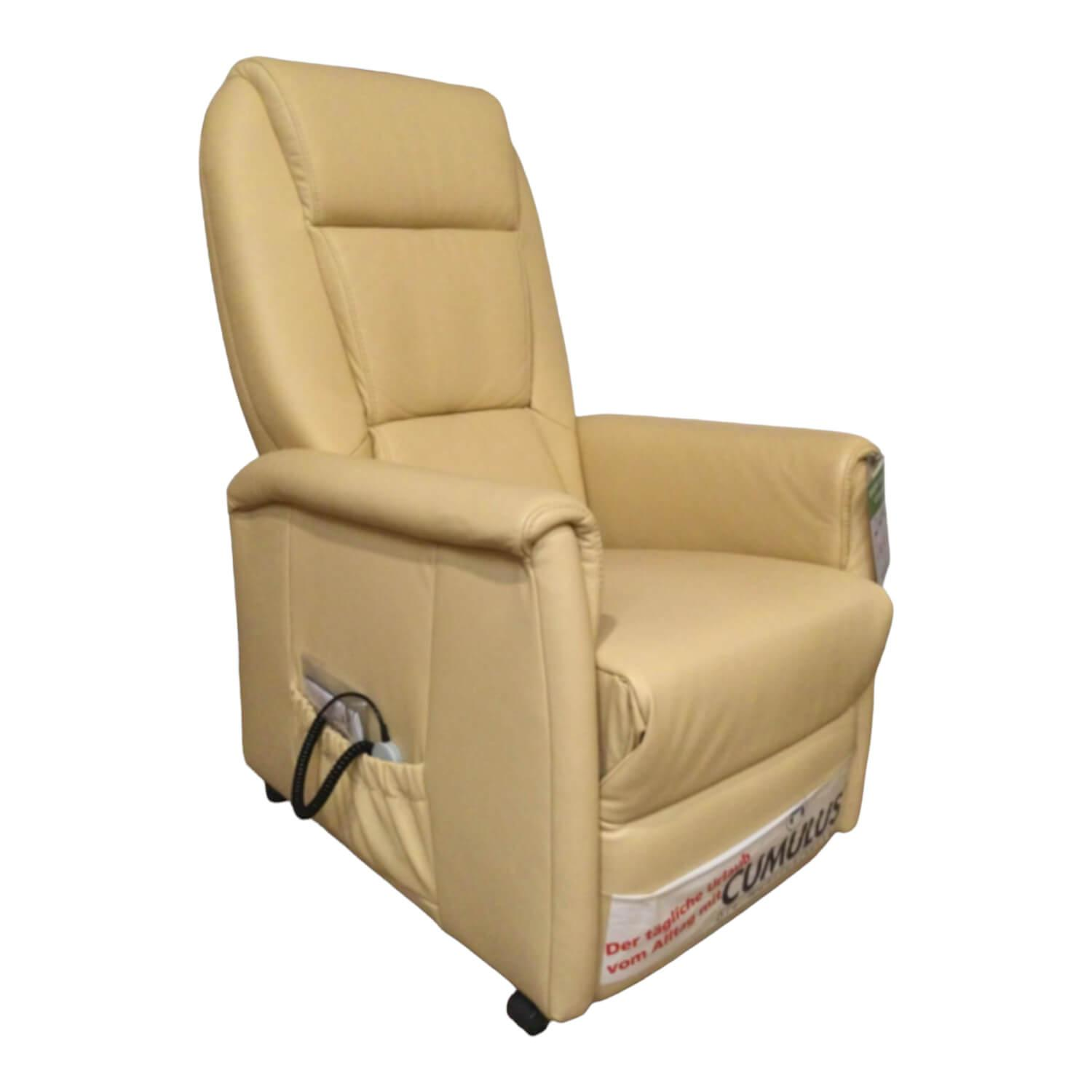Massage-Sessel 9873 Bezug Leder LongLife Balsa Mit Kunststoffrollen Schwarz Und Relaxfunktion