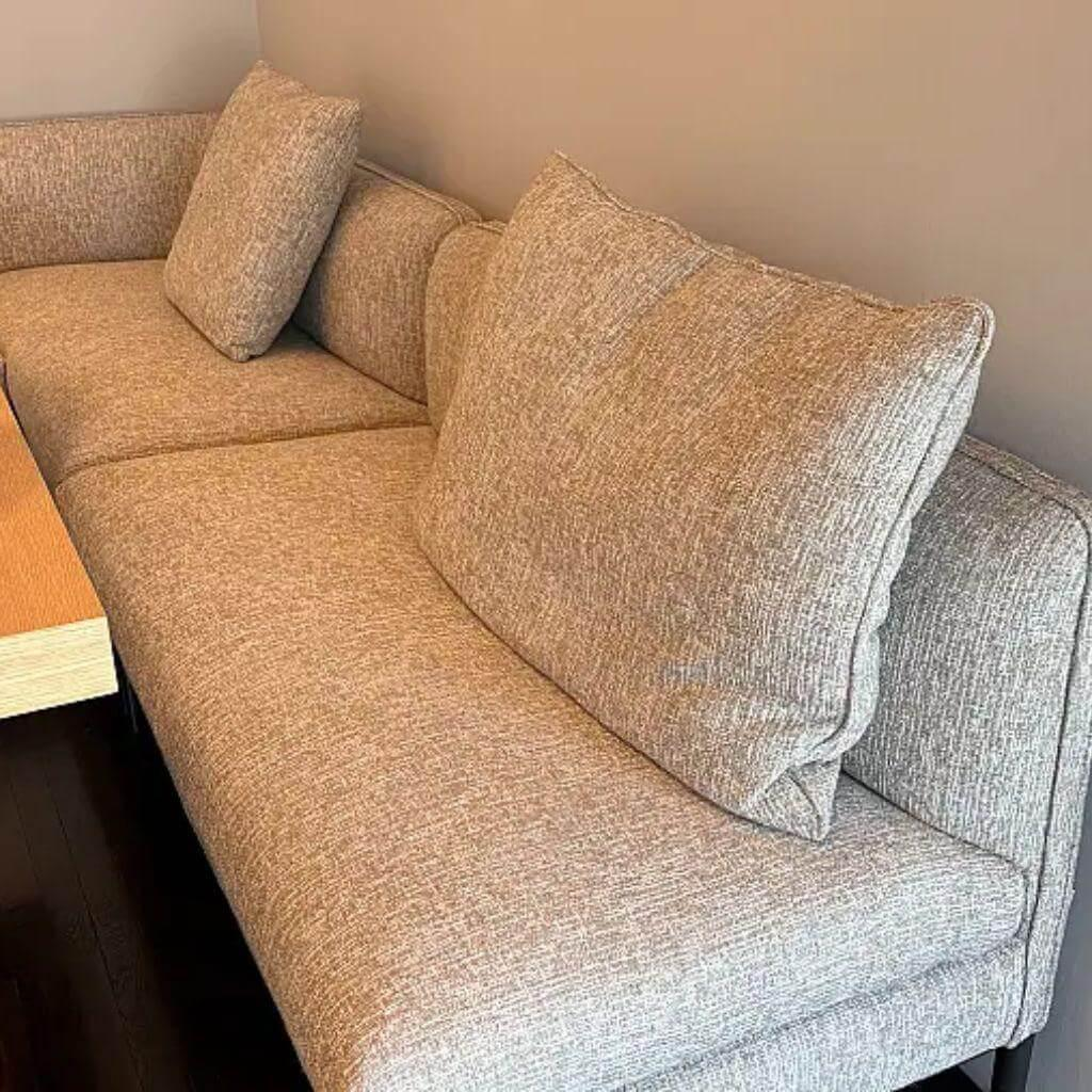 Molteni & C - Ecksofa Paul Stoff WI226 William Seil Beige Gestell Metall Zinnfarbig Anthrazit - 9