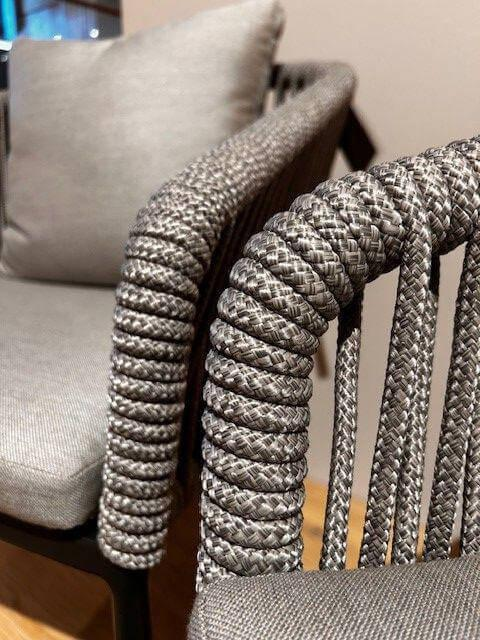 Stern - 2er-Set Outdoor Stuhl Marla Stoff Grau-Braun Gestell Aluminium - 3