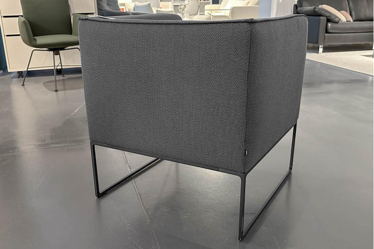 COR - Sessel Mell Lounge Stoff Opera 12026 Grau Gestell Feinstruktur Schwarz Inklusive Kunststoffgleiter - 4