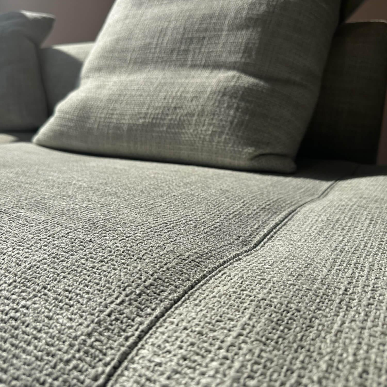 Walter Knoll - Ecksofa Muud Stoff Weave 7757 Pearl Gestell Schwarz Nackenrolle Leder Paco Black Schwarz - 8