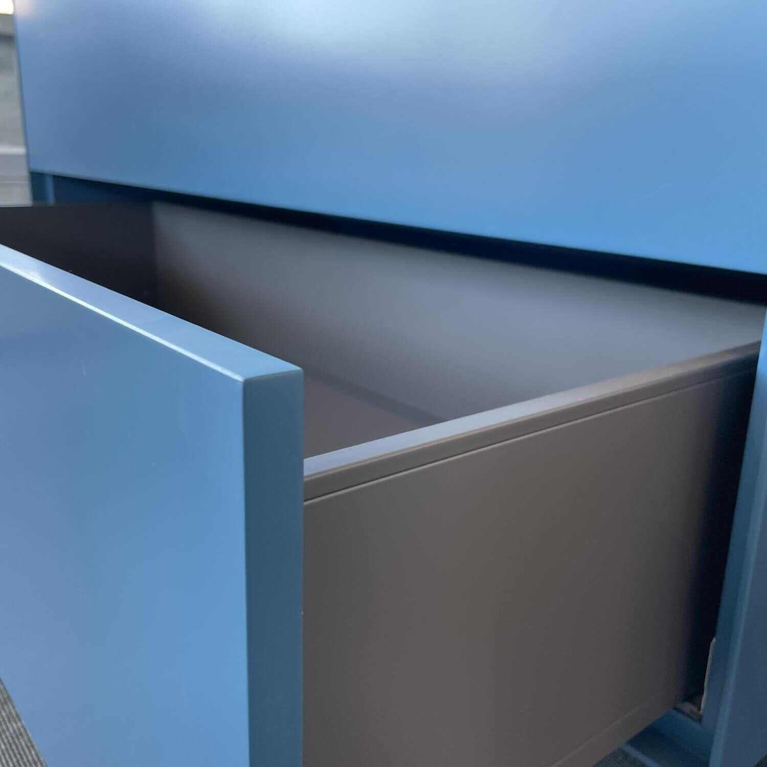 Sideboard Nex Box Stehend Mattlack Blu 34 mit Fachboden und Winkelgestell