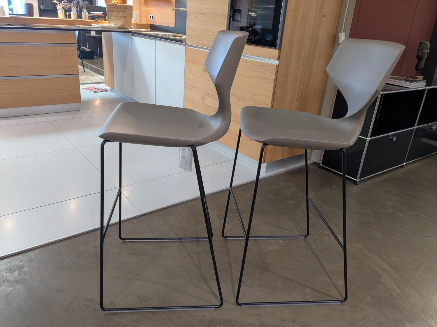 Tonon - 2er Set Barhocker Quo Stool Soft Touch 910 Grau - 5