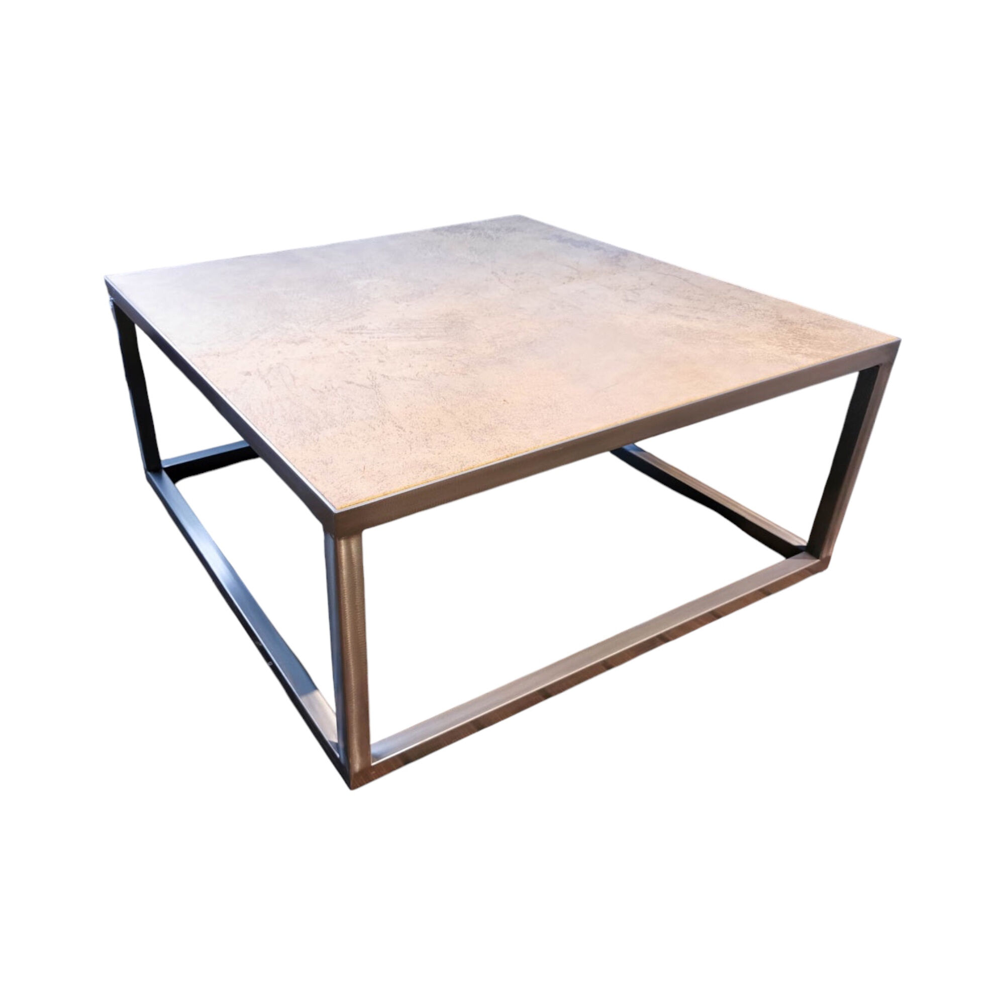 Baxter - Couchtisch Trinity Platte Leder Mali Cognac Braun Gestell Metall - 1